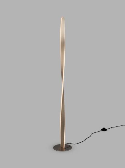 Twist LED Floor Lamp, Brushed Aluminium