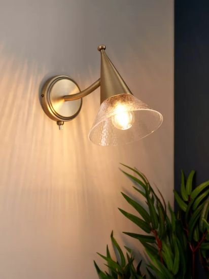 Trumpet Wall Light, Antique Brass