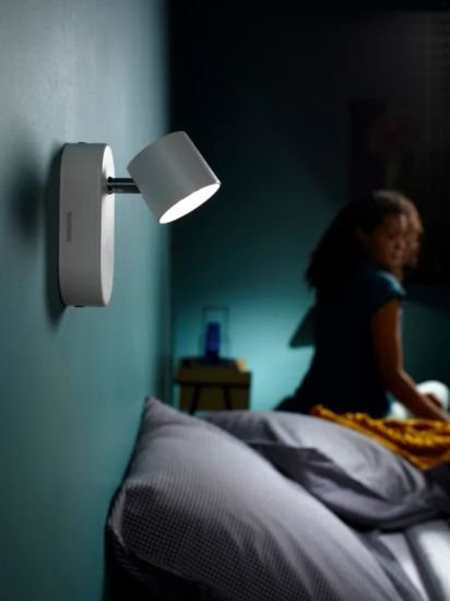 LED Single Spotlight Wall Light, White