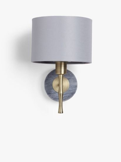 Bamboo Wall Light, Grey/Brass
