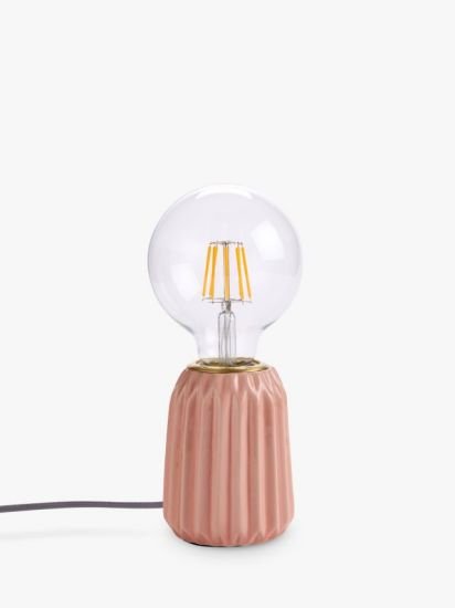Ceramic Bulbholder Table Lamp,Pale Pink